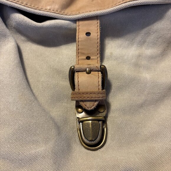 Vintage L.L. Bean messenger bag canvas leather buckle crossbody - Picture 5 of 14